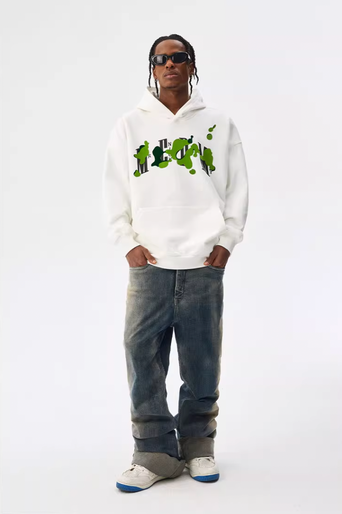 MEDM Grass Flocked Printed Hoodie