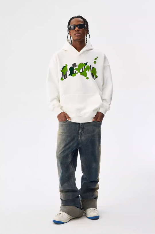 MEDM Grass Flocked Printed Hoodie