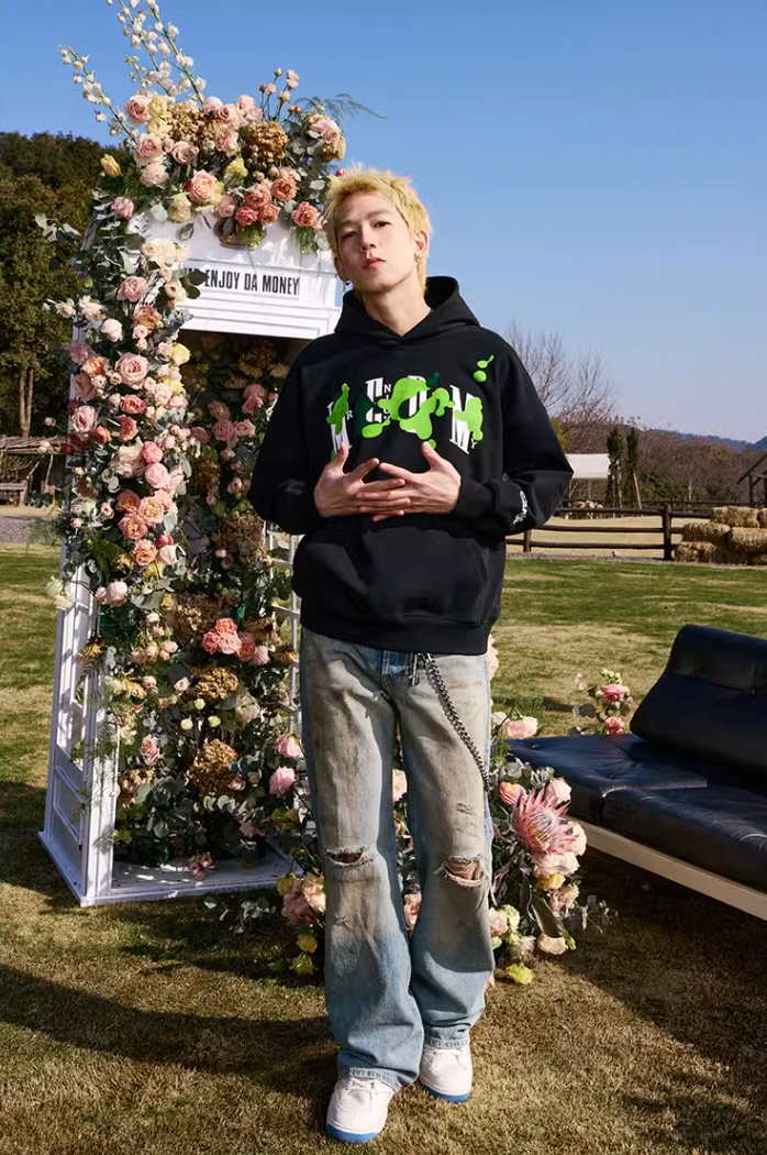 MEDM Grass Flocked Printed Hoodie