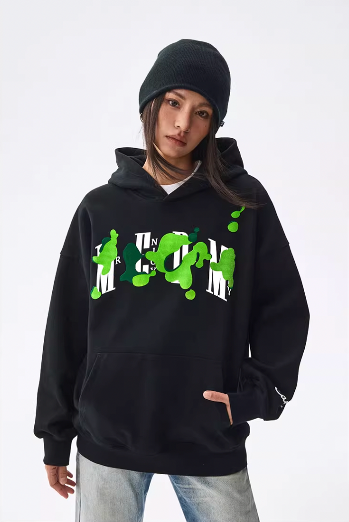 MEDM Grass Flocked Printed Hoodie