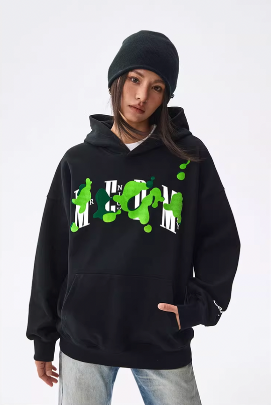 MEDM Grass Flocked Printed Hoodie