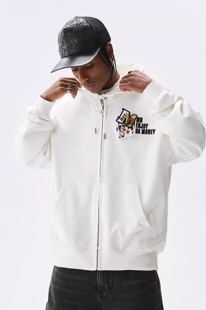 MEDM Velcro Cardigan Zipper Hoodie