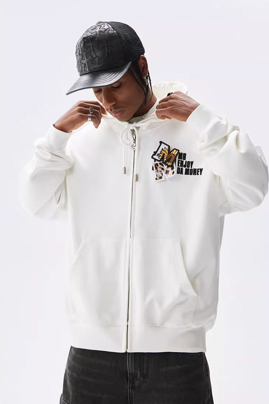 MEDM Velcro Cardigan Zipper Hoodie