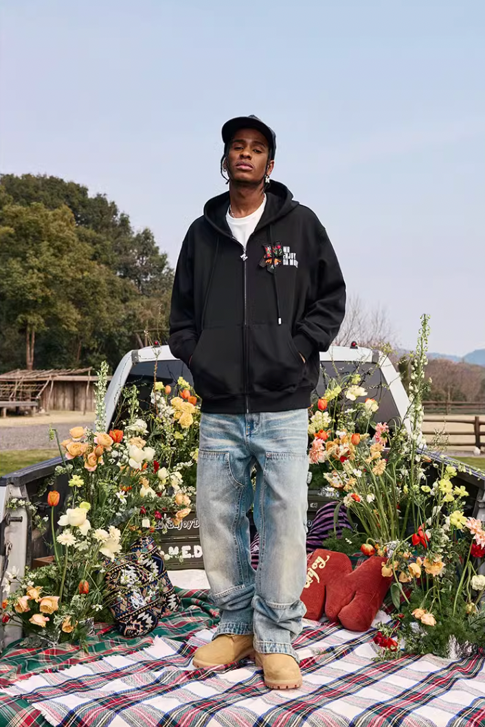 MEDM Velcro Cardigan Zipper Hoodie