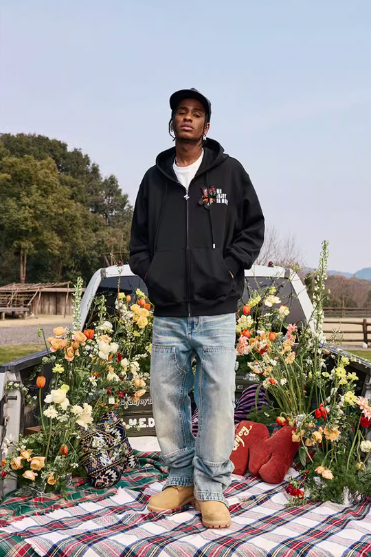 MEDM Velcro Cardigan Zipper Hoodie