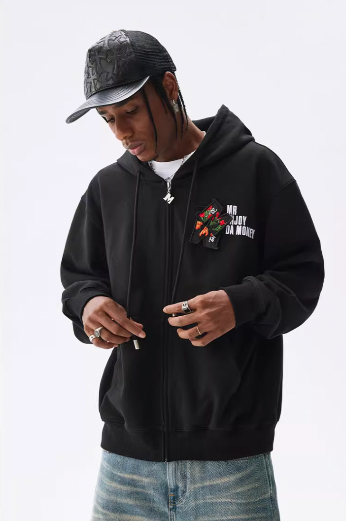 MEDM Velcro Cardigan Zipper Hoodie