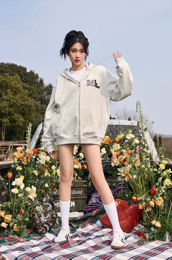 MEDM Velcro Cardigan Zipper Hoodie