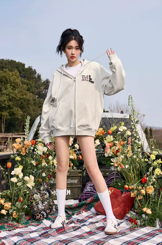 MEDM Velcro Cardigan Zipper Hoodie