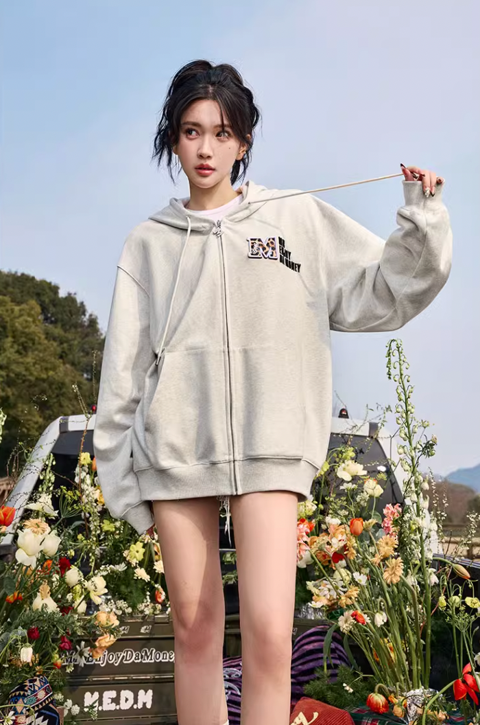 MEDM Velcro Cardigan Zipper Hoodie