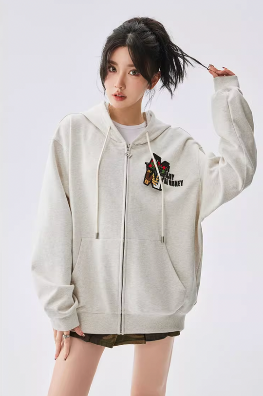 MEDM Velcro Cardigan Zipper Hoodie