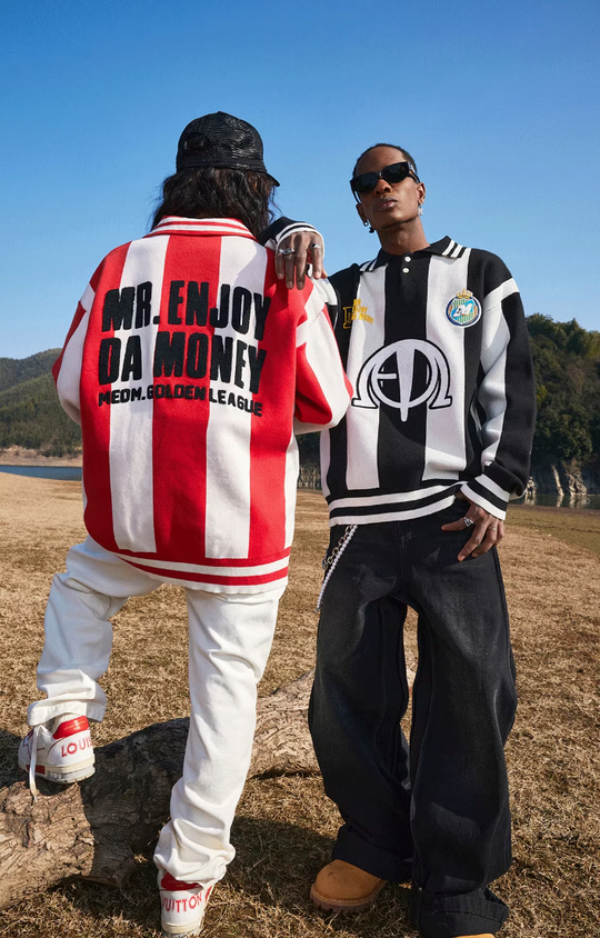 MEDM Polo Collar Embroidered Knit Sweater