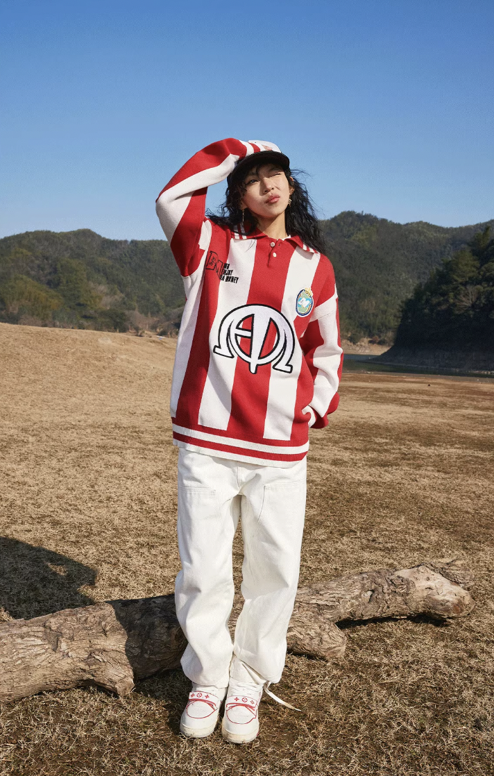 MEDM Polo Collar Embroidered Knit Sweater