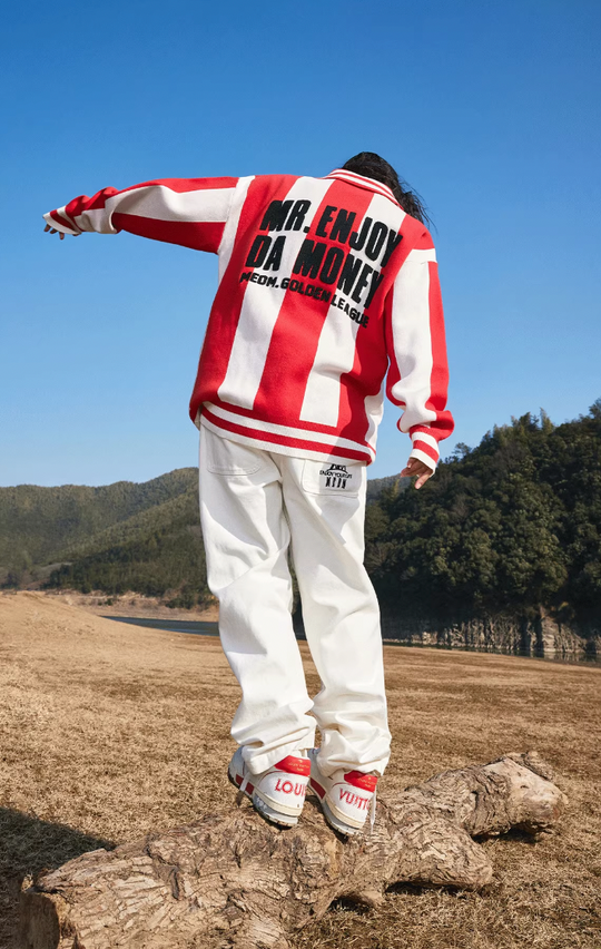 MEDM Polo Collar Embroidered Knit Sweater