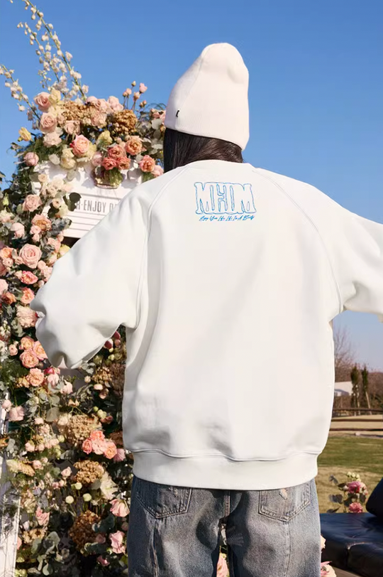 MEDM Messy Line Raglan Sleeve Sweatshirt