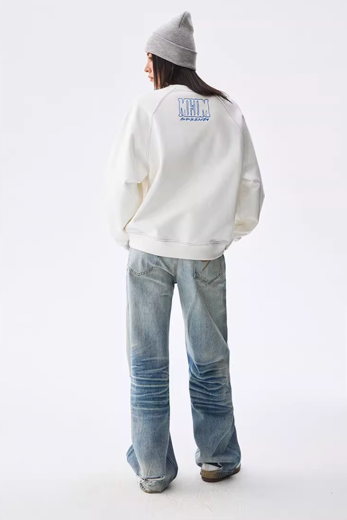 MEDM Messy Line Raglan Sleeve Sweatshirt