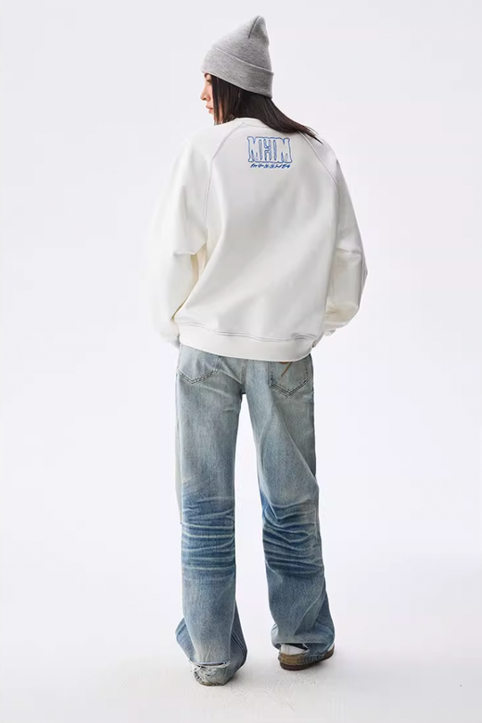MEDM Messy Line Raglan Sleeve Sweatshirt