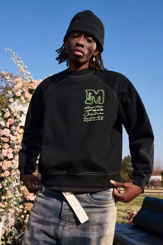 MEDM Messy Line Raglan Sleeve Sweatshirt