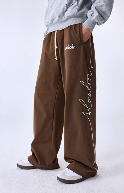 MEDM Basic Letters Embroidered Pants