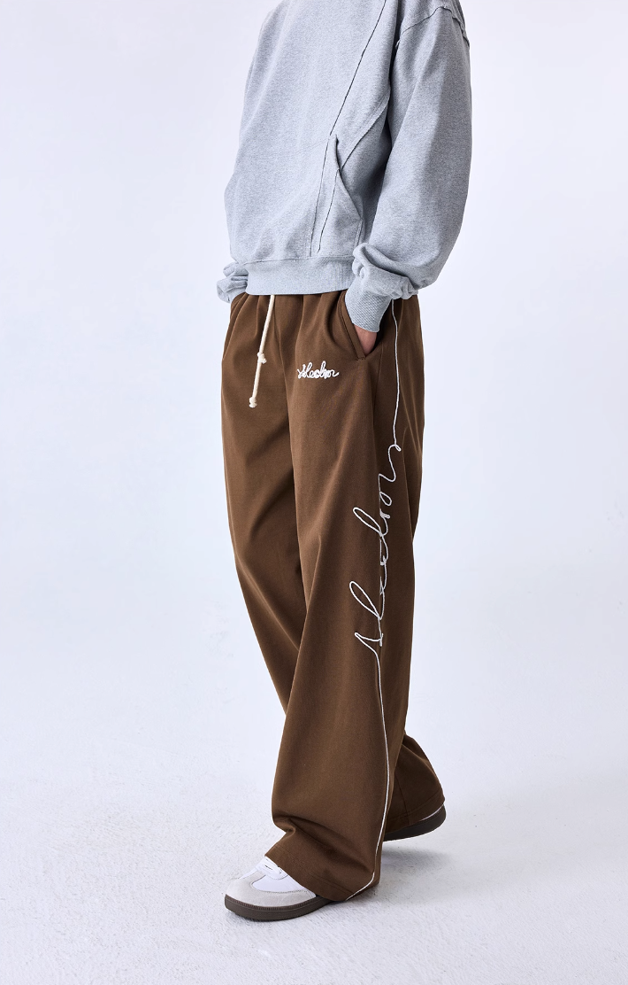 MEDM Basic Letters Embroidered Pants