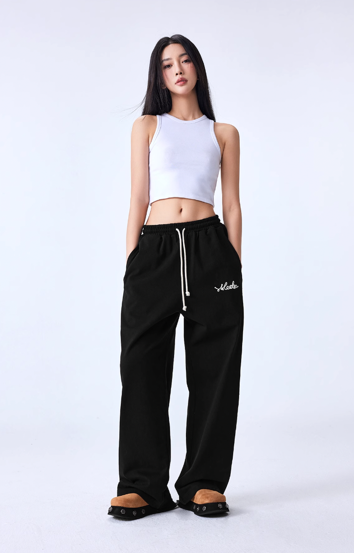 MEDM Basic Letters Embroidered Pants