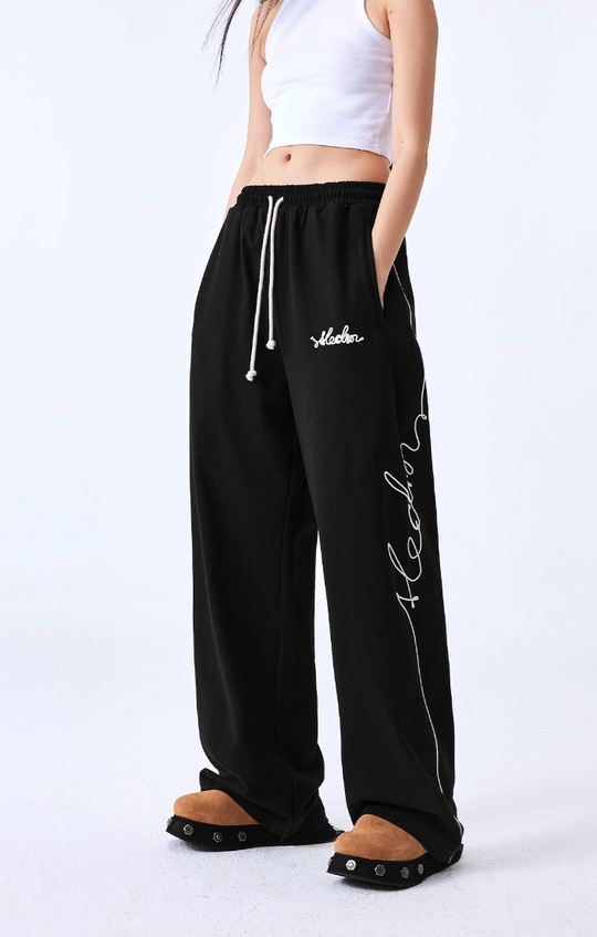 MEDM Basic Letters Embroidered Pants