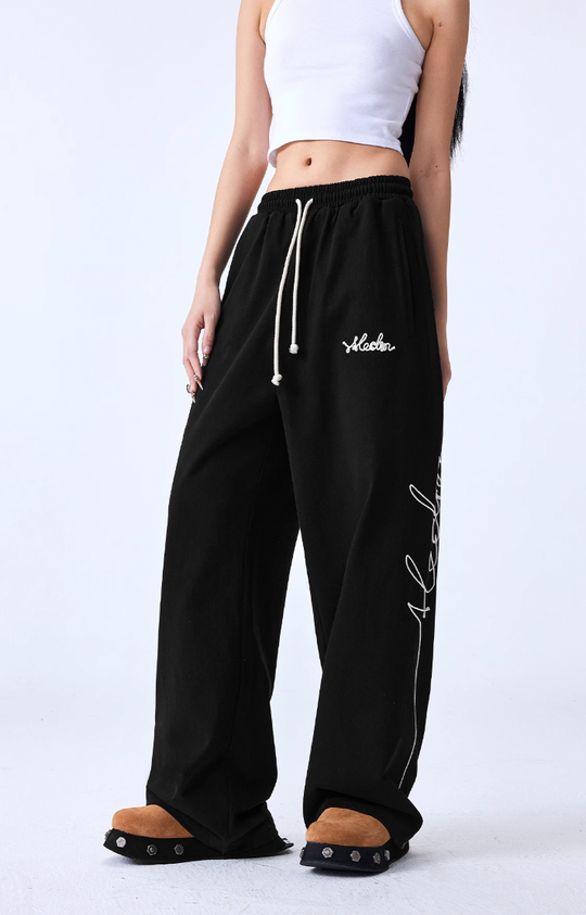 MEDM Basic Letters Embroidered Pants