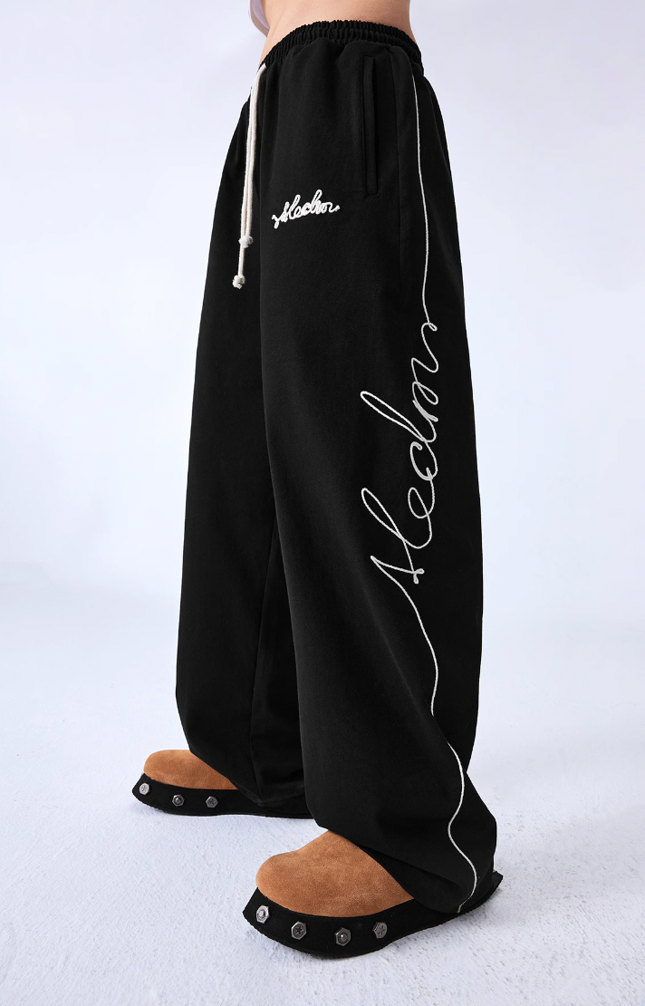 MEDM Basic Letters Embroidered Pants