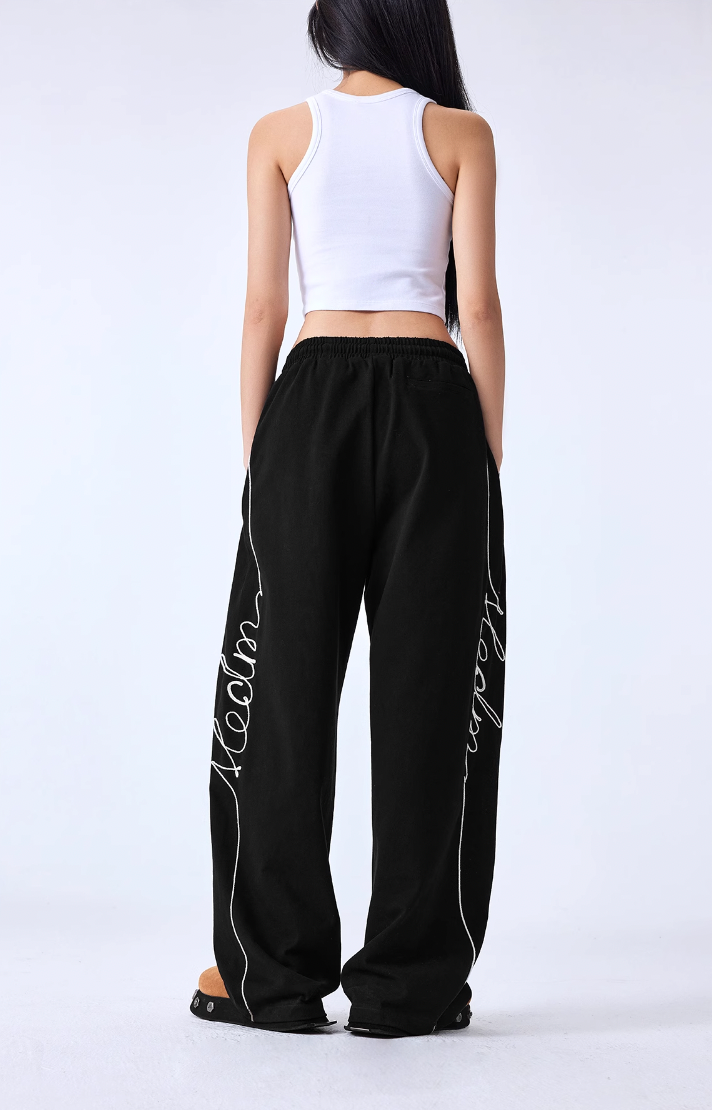 MEDM Basic Letters Embroidered Pants