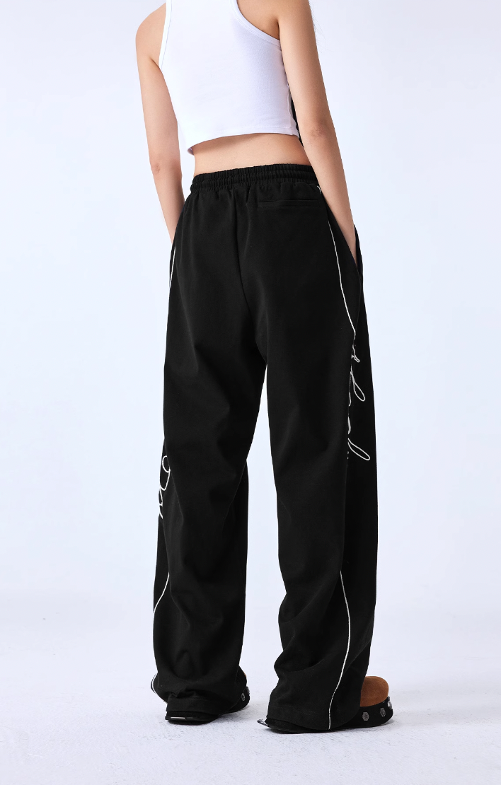 MEDM Basic Letters Embroidered Pants