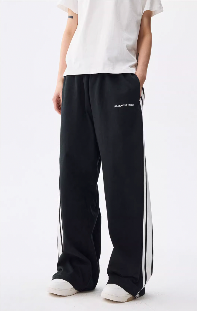 MEDM Side Striped Wide Leg Sweatpants