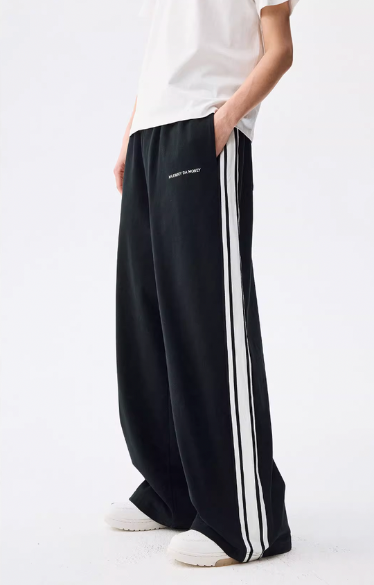 MEDM Side Striped Wide Leg Sweatpants