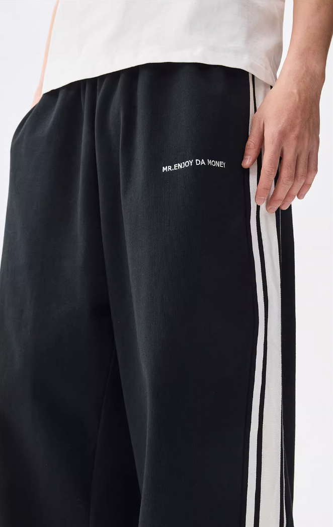 MEDM Side Striped Wide Leg Sweatpants