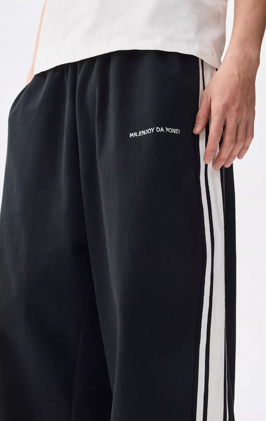 MEDM Side Striped Wide Leg Sweatpants