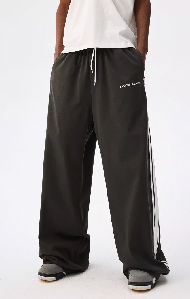 MEDM Side Striped Wide Leg Sweatpants