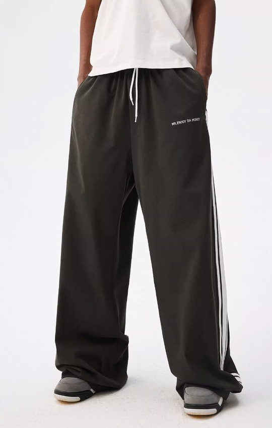 MEDM Side Striped Wide Leg Sweatpants