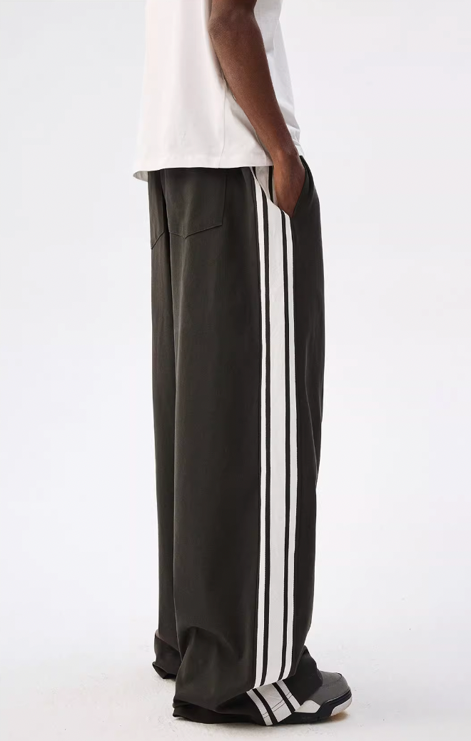 MEDM Side Striped Wide Leg Sweatpants