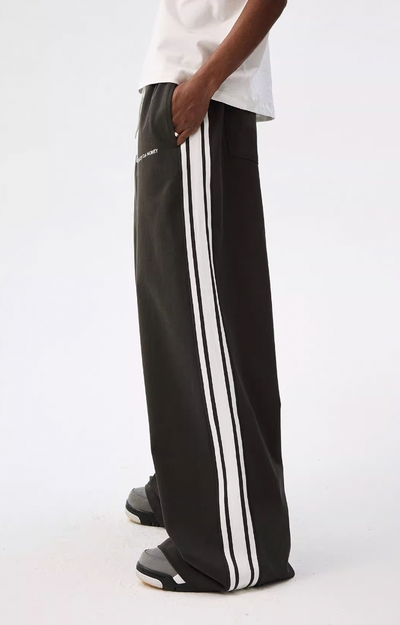 MEDM Side Striped Wide Leg Sweatpants