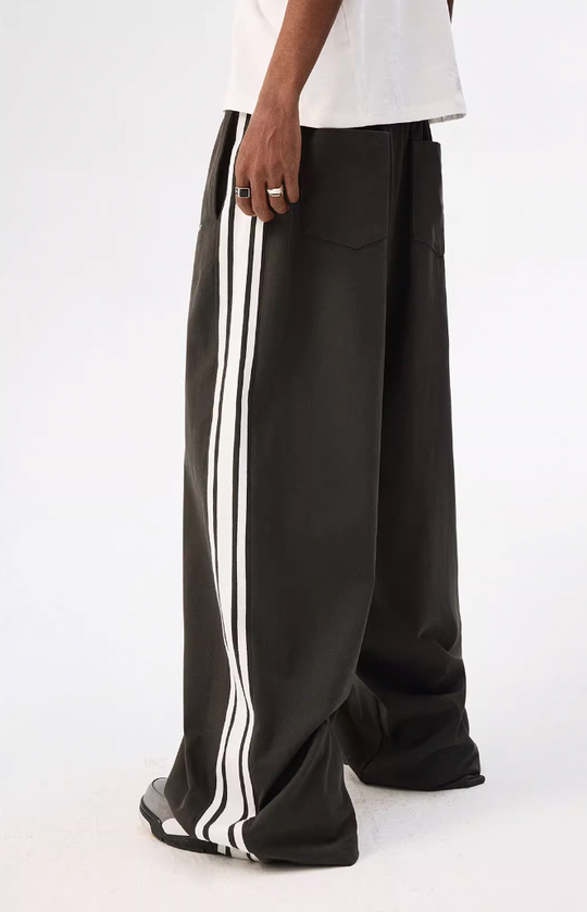 MEDM Side Striped Wide Leg Sweatpants