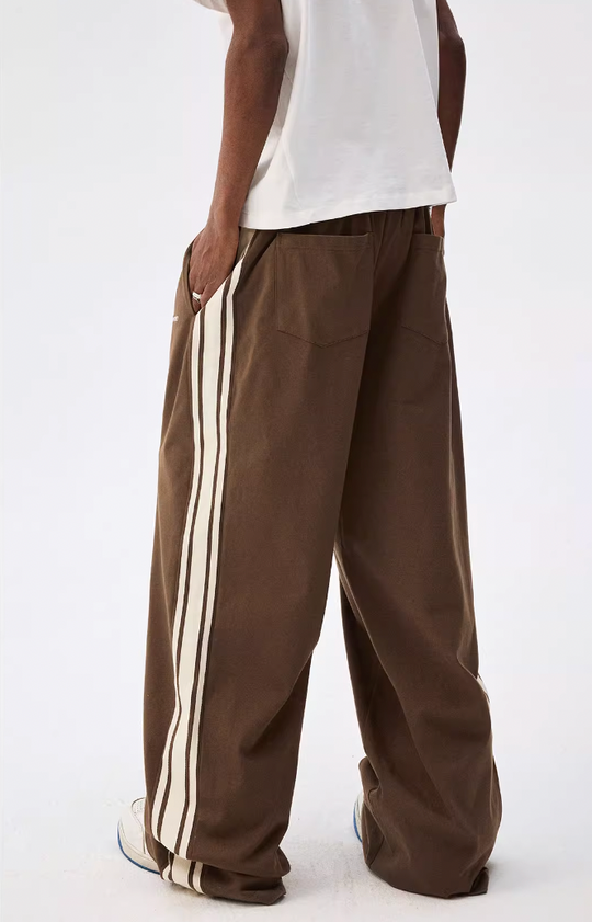 MEDM Side Striped Wide Leg Sweatpants