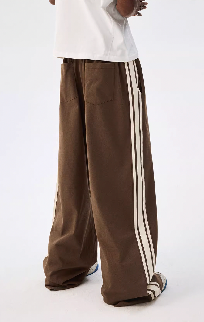 MEDM Side Striped Wide Leg Sweatpants