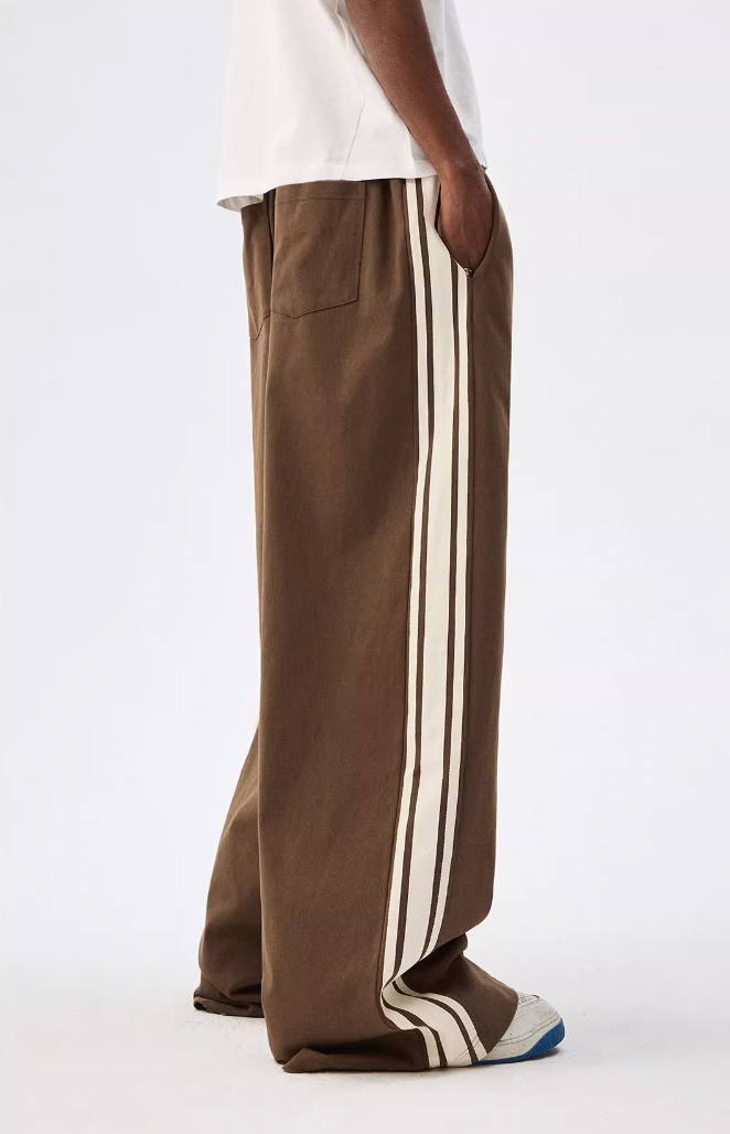 MEDM Side Striped Wide Leg Sweatpants