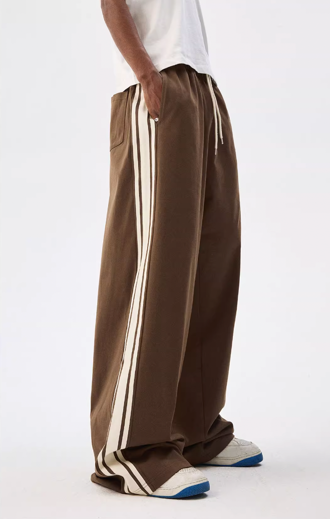 MEDM Side Striped Wide Leg Sweatpants