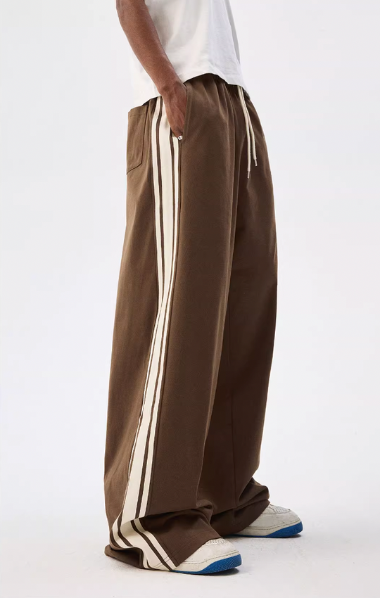 MEDM Side Striped Wide Leg Sweatpants