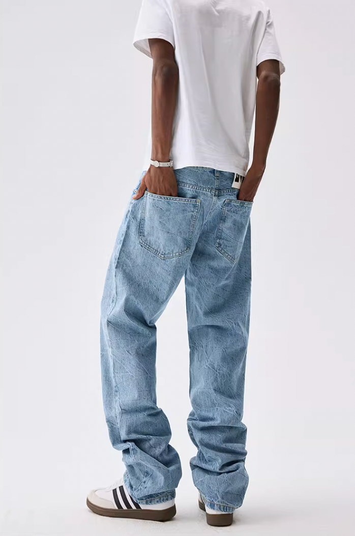 MEDM Flower Ripple Denim Jeans