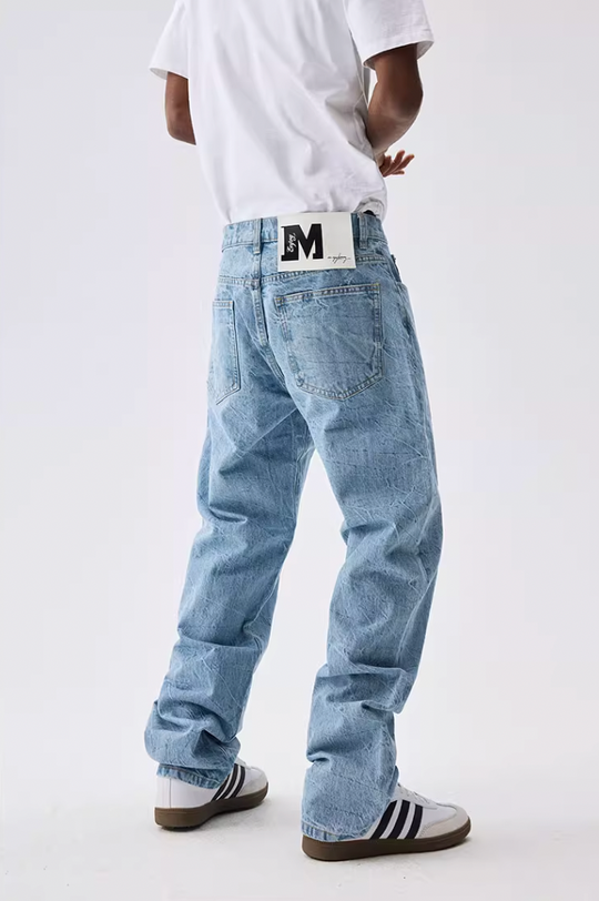 MEDM Flower Ripple Denim Jeans