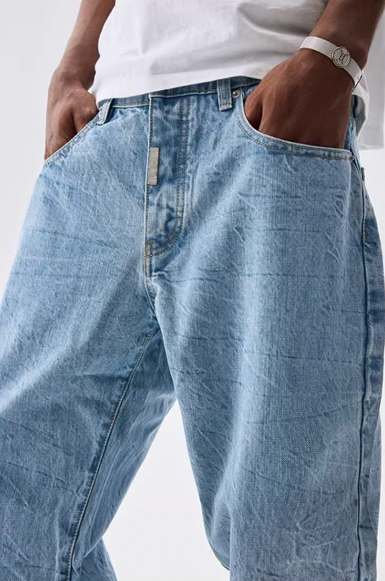 MEDM Flower Ripple Denim Jeans