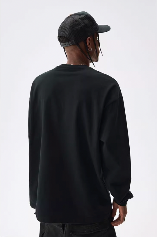 MEDM Flag Label Embroidery Long Sleeved Tee