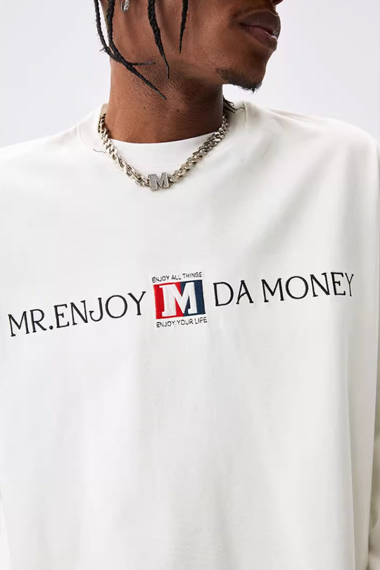 MEDM Flag Label Embroidery Long Sleeved Tee