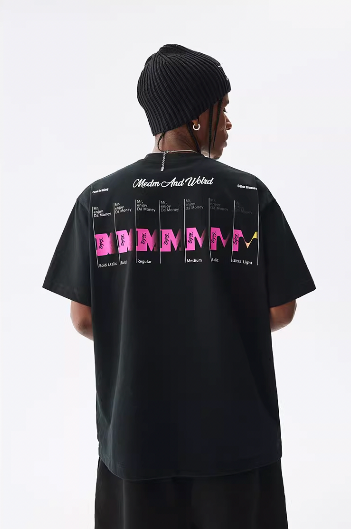 MEDM Letter Gradient Printing Tee