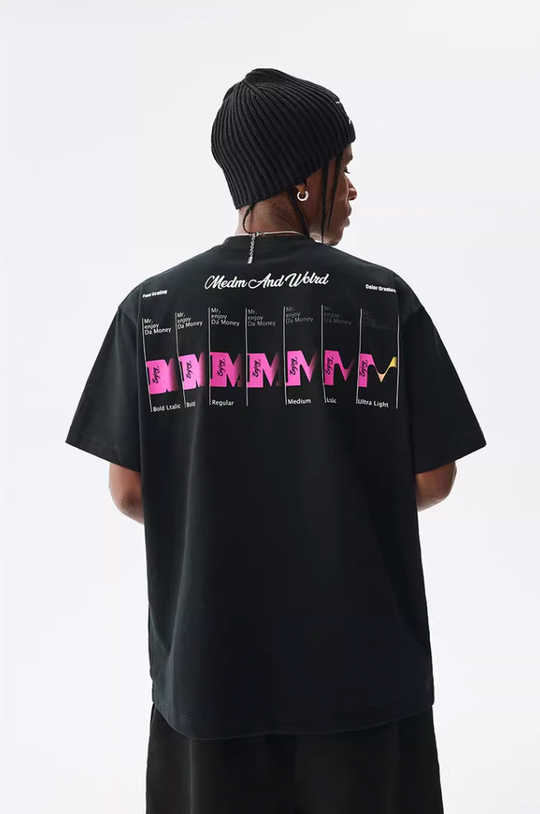 MEDM Letter Gradient Printing Tee